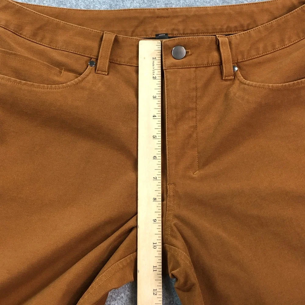 Lululemon Mens Canvas Pants 34x34 Brown Chino Slim Leg Stretch Athletic Pocket